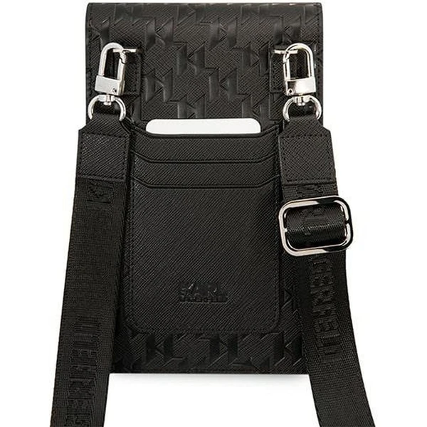 Karl Lagerfeld Monogram Peňaženka Taška puzdro čierne - Popruhy a crossbody - Obrázok UJIL300401
