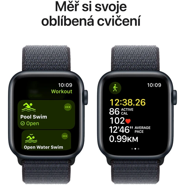 Apple Watch SE (2024) Cellular 44mm Temne atramentový hliník s atramentovo prevliekacím remienkom - Inteligentné hodinky - Obrázok UJQ7000K01