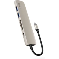 iWant by Epico 6v1 hliníkový hub 8K s USB-C hviezdne biele - USB huby