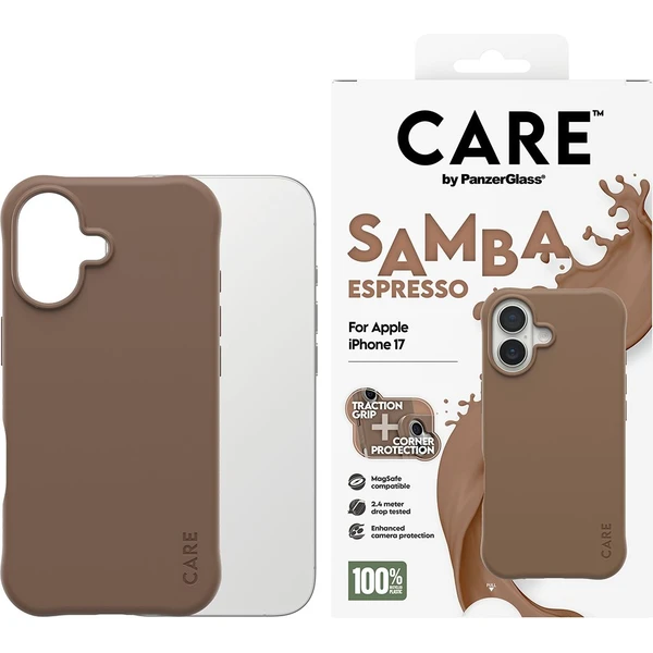 PanzerGlass® CARE Samba kryt s MagSafe Apple iPhone 17 Espresso - Puzdra - Obrázok ULDH000K01