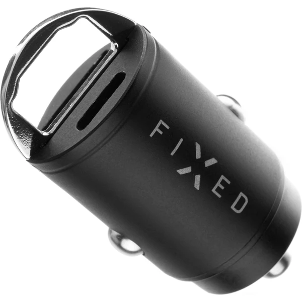 FIXED Mini autonabíjačka s USB-C/USB-A, PD a QC 3.0, 30W, čierna - Nabíjačky - Hlavný obrázok