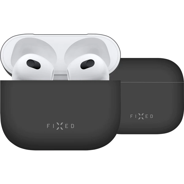FIXED Silky ultratenké silikónové púzdro Apple Airpods 3 čierne - Puzdra - Obrázok UMC4100501