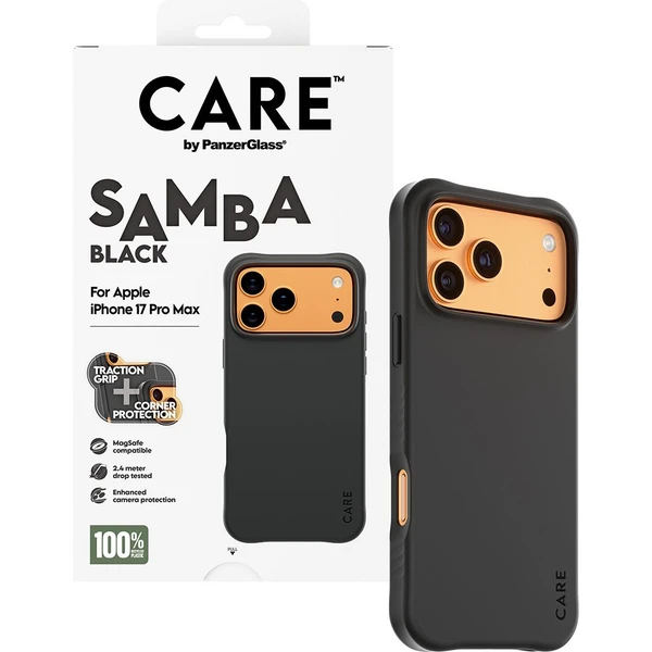 PanzerGlass® CARE Samba kryt s MagSafe Apple iPhone 17 Pro Max Black - Puzdra - Obrázok UMDH000K01