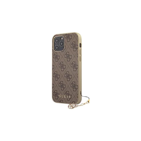 Guess 4G Charms kryt iPhone 12/12 Pro 6.1" hnedý - Puzdra - Obrázok UMRN500301