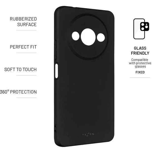 FIXED Story silikónový kryt Xiaomi Redmi A3/POCO C61 čierny - Puzdra - Obrázok UMW5000L01