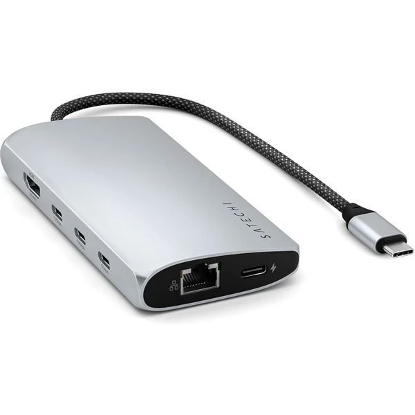 Satechi USB-C viacportový adaptér 8K s Ethernet V3 strieborný - USB huby - Obrázok UPX5000O01