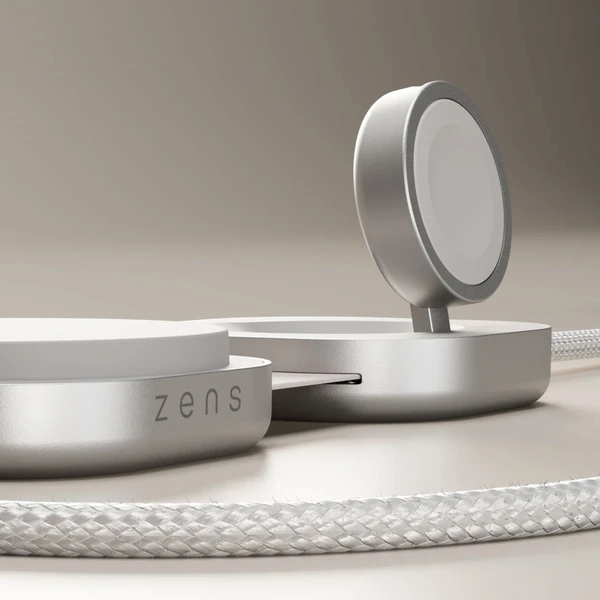 ZENS USB C-C Pro 3 MagSafe/Qi2 3v1 nabíjačka s USB-C káblom (140W) biela - Nabíjačky - Obrázok UQAL000K01