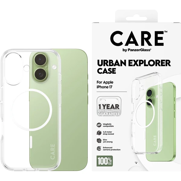 PanzerGlass® CARE Urban kryt s MagSafe Apple iPhone 17 číry/biely - Puzdra - Obrázok UQEH000K01