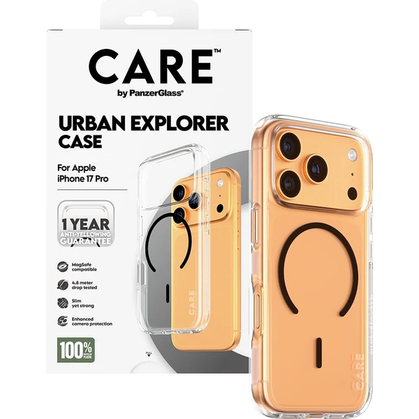 PanzerGlass® CARE Urban kryt s MagSafe Apple iPhone 17 Pro číry/čierny - Puzdra - Obrázok UREH000K01