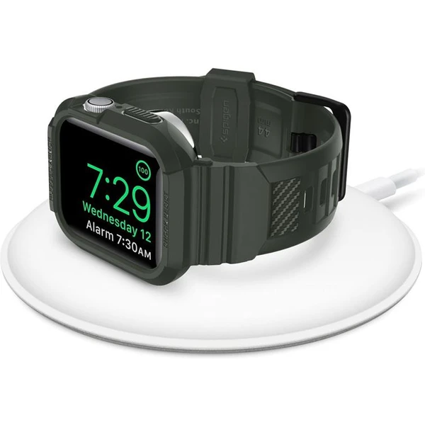Spigen Rugged Armor Pro remienok s puzdrom Apple Watch 44/45mm zelený - Remienky - Obrázok USPJF00101