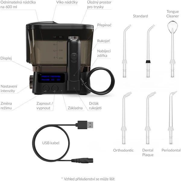 TrueLife AquaFloss Station F300 ústna sprcha čierna - Ústne sprchy - Obrázok USUL000K01