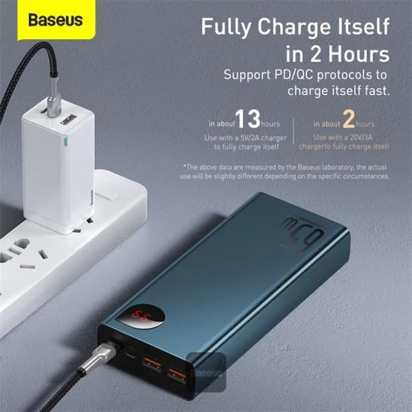 Baseus Adaman Metal 20000mAh, 65W modrá - Powerbanky - Obrázok UTHL000K01