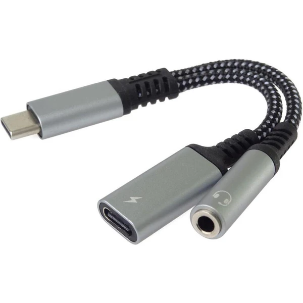 PremiumCord USB-C -> USB-C/3,5mm redukcia 0,13m čierna - Káble a redukcie - Hlavný obrázok