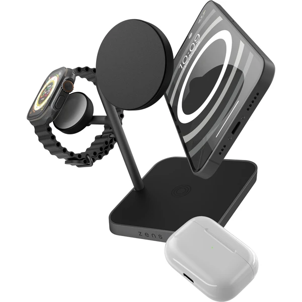 ZENS Office Charger Pro 3 MagSafe/Qi2 3v1 nabíjačka (25W) čierna - Nabíjačky - Obrázok UUFL000K01
