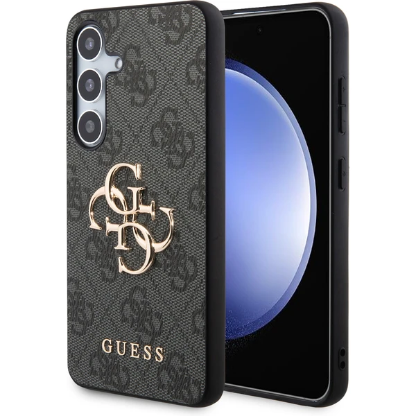Guess PU 4G Metal Logo Zadný kryt Samsung Galaxy S24 sivý - Puzdra - Hlavný obrázok