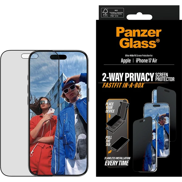 PanzerGlass® Privacy sklo Apple iPhone Air s bezprašným aplikačným boxom - Ochranné fólie a sklo - Hlavný obrázok
