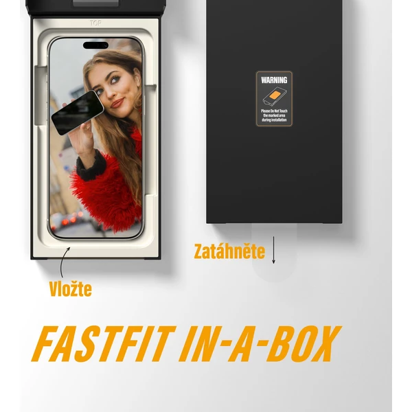 PanzerGlass® Privacy sklo Apple iPhone 17 Pro s bezprašným aplikačným boxom - Ochranné fólie a sklo - Obrázok UZEH000K01