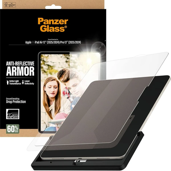 PanzerGlass® Antireflexné sklo s inštalačným rámčekom Apple iPad Air 13"/Pro 13" (2024/2025) - Ochranné fólie a sklo - Hlavný obrázok