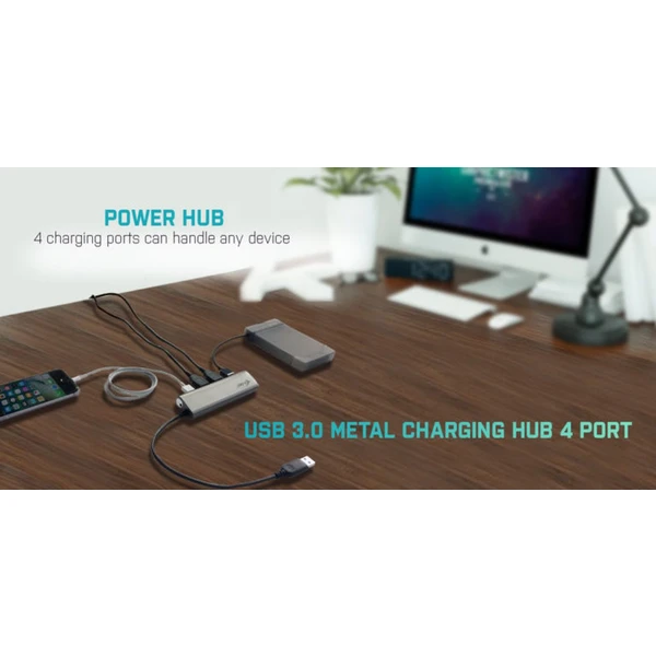 i-tec USB 3.0 Metal Charging HUB 448 4port - USB huby - Obrázok V19B000501