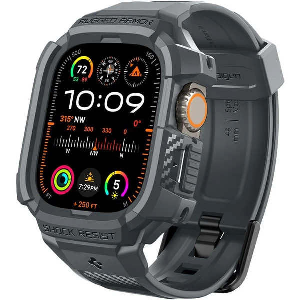 Spigen Rugged Armor Pro remienok s puzdrom Apple Watch Ultra 3/2/1 (49mm) sivý - Remienky - Obrázok V1A1000P01