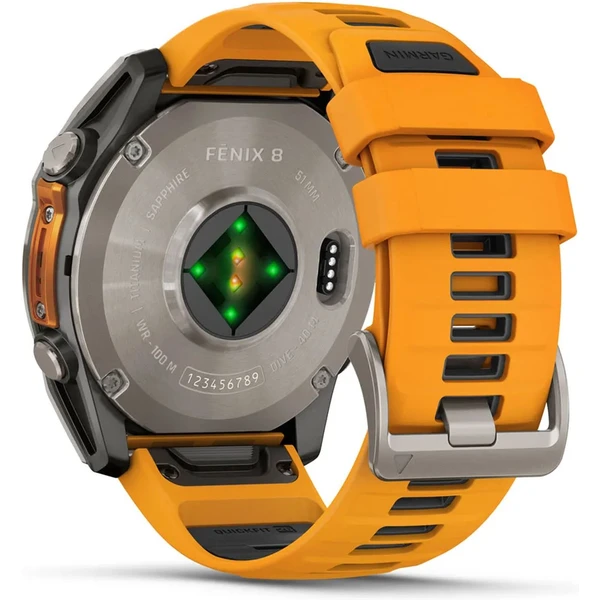 Garmin fenix 8 AMOLED Sapphire 51 mm titánové s oranžovým remienkom - Inteligentné hodinky - Obrázok V1LG000J01
