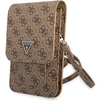 Guess PU 4G Triangle Logo Phone Bag Brown - Puzdra
