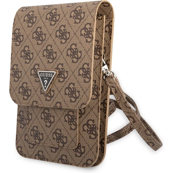 Guess PU 4G Triangle Logo Phone Bag hnedé - Puzdra - Hlavný obrázok