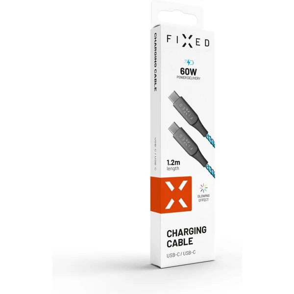 FIXED USB-C/USB-C svietiaci napájací kábel 60W 1,2m dúhový - Káble a redukcie - Obrázok V273000701