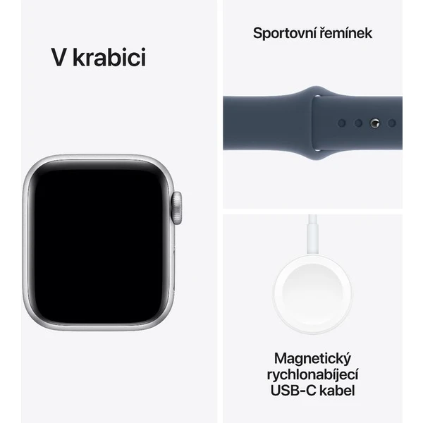 Apple Watch SE (2023) Cellular 40mm športový silikónový remienok búrkovo modrý M/L - Inteligentné hodinky - Obrázok V2C6000701