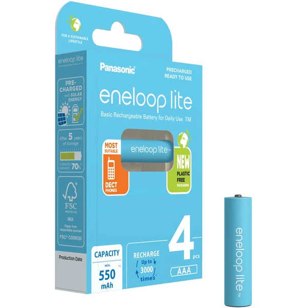 Panasonic Eneloop Lite AAA nabíjacia batéria 550 mAh (4ks) - Batérie - Hlavný obrázok