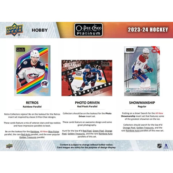 Hokejové karty 2023-24 Upper Deck O-Pee-Chee Platinum Hockey Hobby Box