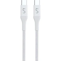 iWant pletený PD kábel 1.2m USB-C/USB-C biela - Káble
