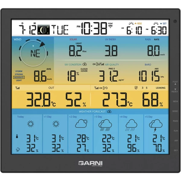 GARNI 1085 Arcus Meteorologická stanica s 6dennou predpoveďou čierna - Meteorologické stanice - Obrázok V3D5000N01