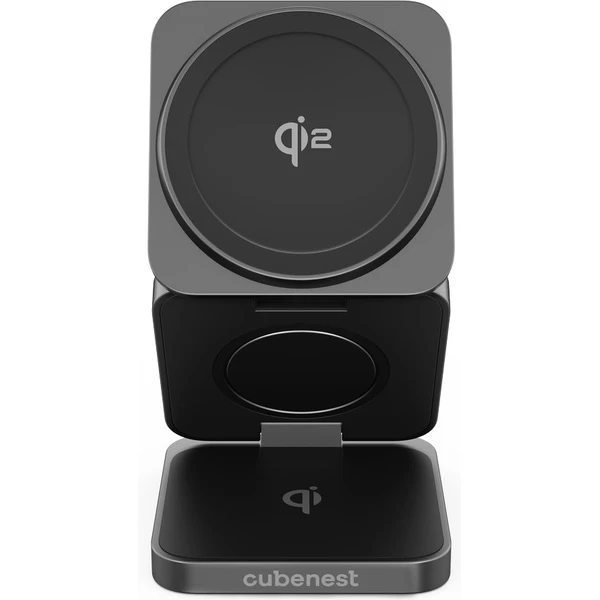 Cubenest SQ312 Fold Pro Qi2 (MagSafe) 3v1 magnetická nabíjačka čierna - Nabíjačky - Obrázok V3PF000N01