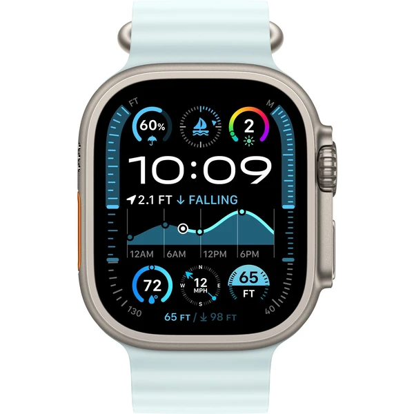 Apple Watch 49/46/45/44mm ľadovo modrý oceánsky remienok s prírodným titánom - Remienky - Obrázok V3S7000K01