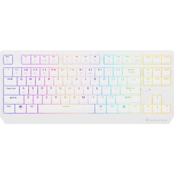 Genesis THOR 230 TKL RGB bezdrôtová mechanická klávesnica biela Outemu Red