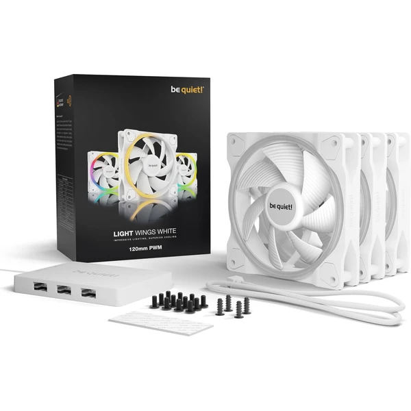 Be quiet! Light Wings White 120 mm ventilátor 3ks - Ventilátory pre PC - Obrázok V4MA000601