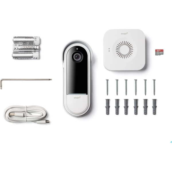 Omajin by Netatmo Wireless Video Doorbell bezdrôtový zvonček s kamerou + 64GB microSD karta - Inteligentné zvončeky - Obrázok V50A000N01