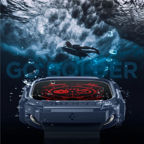 Spigen Rugged Armor kryt Apple Watch Ultra 3/2/1 (49mm) modrý - Puzdra - Obrázok V5A1000P01