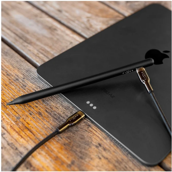 Dotykové pero pre iPady s bezdrôtovým nabíjaním a šikovným tlačidlom FIXED Graphite Pro, čierny - Stylusy - Obrázok V5E4000J01
