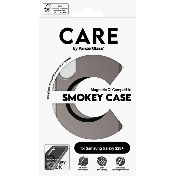PanzerGlass® CARE kryt Samsung Galaxy S25+ Smokey dymový/čierny QI - Puzdra - Obrázok V5FC000J01