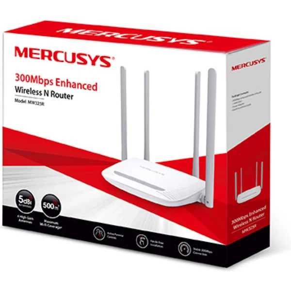 Mercusys MW325R Wi-Fi 4 router biely - Wi-Fi routery - Obrázok V5R7300401