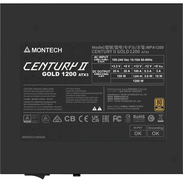 Montech CENTURY II 1200W - Zdroje - Obrázok V6YL000K01