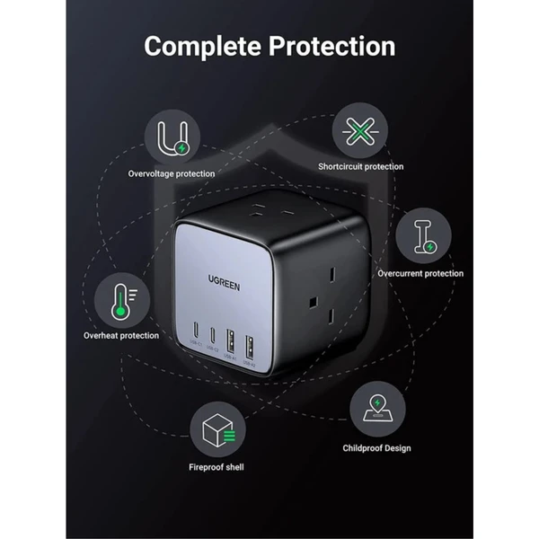 UGREEN DigiNest Cube 65W nabíjacia kocka s GaN - Zásuvky - Obrázok V790000N01