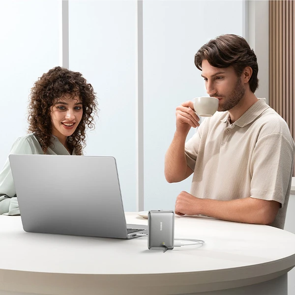 Powerbanka Baseus Nomos Qi2 10000mAh 45W s káblom USB-C sivá - Powerbanky - Obrázok V7AE000N01