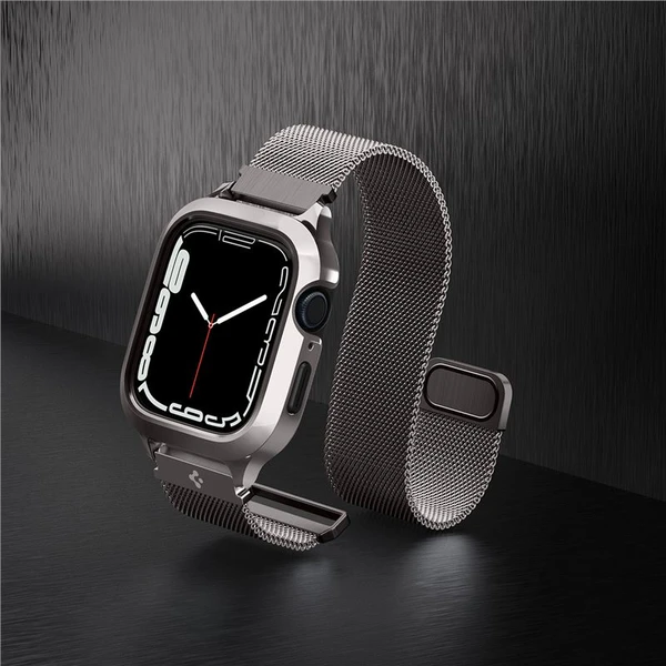 Spigen Metal Fit Pro remienok s puzdrom Apple Watch 9/8/7 (45mm) grafitový - Remienky - Obrázok V7D5000L01