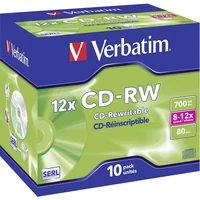 VERBATIM CD-RW(10 ks)Jewel/High Speed/8x-12x/DLP/700MB - Optické disky