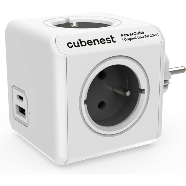 CubeNest PowerCube Original USB PD 20W, A+C, sivá
