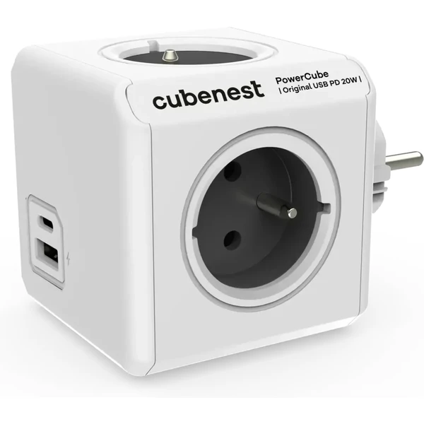 CubeNest PowerCube Original USB PD 20W, A+C, sivá - Zásuvky - Hlavný obrázok