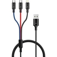 CONNECT IT Wirez 3v1 napájací kábel 1,2m čierny - Káble a redukcie